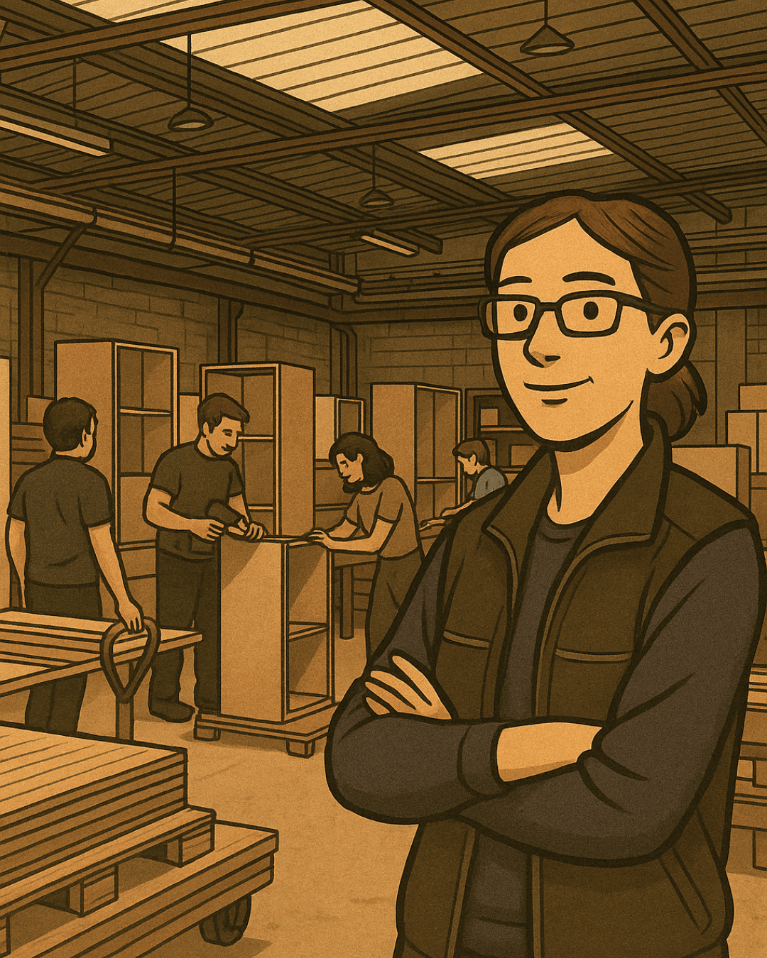 Préparation logistique pour installation de mobilier pro